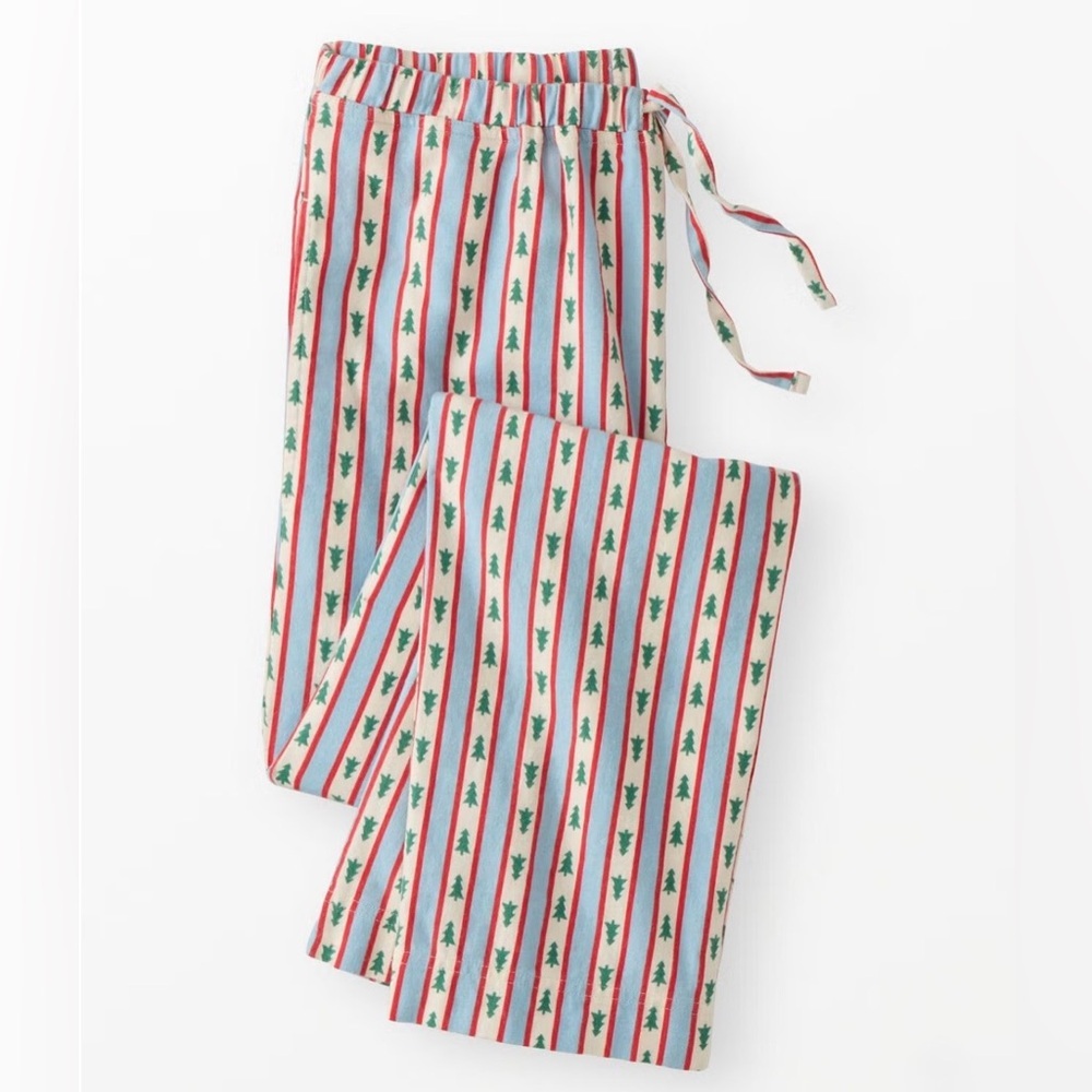 Hanna Andersson Striped Pajama Pants with Trees Size XS Unisex